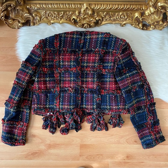 Moschino Plaid Wool Fringe Jacket - Picture 5 of 16